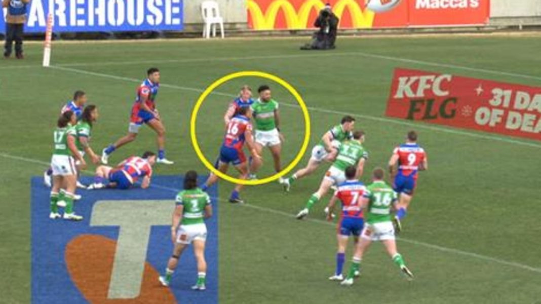 ‘Oh boy’: Knights cop crucial Bunker call after Raiders star ‘plants himself’ in defensive line